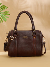 Load image into Gallery viewer, Women Brown Texture Leather Structured Bag