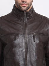 Load image into Gallery viewer, Men Choco Brown Leather Jacket