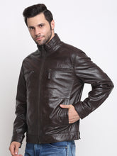 Load image into Gallery viewer, Men Choco Brown Leather Jacket