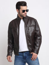 Load image into Gallery viewer, Men Choco Brown Leather Jacket