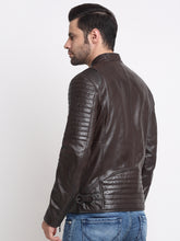 Load image into Gallery viewer, Men Solid Choco Brown Leather Jacket