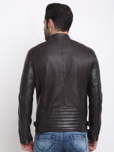 Load image into Gallery viewer, Men Solid Mocca Leather Jacket