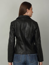 Load image into Gallery viewer, Women Classic Black Biker Leather Jacket