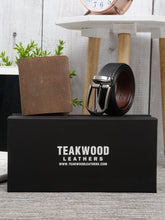 Load image into Gallery viewer, Teakwood Genuine Leather Combo Gift Set