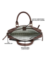 Load image into Gallery viewer, Unisex Brown Croco Texture Leather Bag
