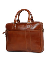 Load image into Gallery viewer, Unisex Tan Solid Leather Bag