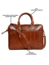 Load image into Gallery viewer, Unisex Tan Solid Leather Bag