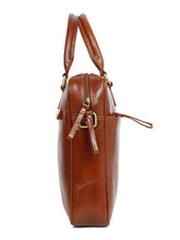 Load image into Gallery viewer, Unisex Tan Solid Leather Bag