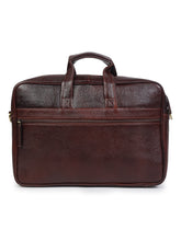 Load image into Gallery viewer, Unisex Brown Solid Genuine Leather Laptop Bag