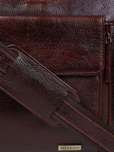 Load image into Gallery viewer, Unisex Brown Solid Genuine Leather Laptop Bag