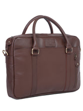 Load image into Gallery viewer, Teakwood Leather Brown Medium Laptop Bag
