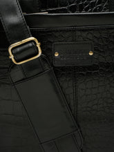 Load image into Gallery viewer, Unisex Black Textured Genuine Leather Laptop Bag