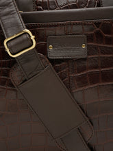Load image into Gallery viewer, Unisex Brown Textured Genuine Leather Laptop Bag