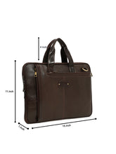 Load image into Gallery viewer, Unisex Brown Lizard Leather Structured laptop Bag