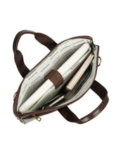 Load image into Gallery viewer, Unisex Brown Lizard Leather Structured laptop Bag