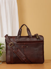 Load image into Gallery viewer, Unisex Brown Leather taxtured laptop Bag