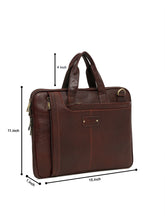 Load image into Gallery viewer, Unisex Brown Leather taxtured laptop Bag