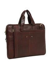 Load image into Gallery viewer, Unisex Brown Leather taxtured laptop Bag