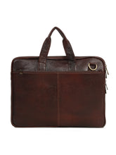 Load image into Gallery viewer, Unisex Brown Leather taxtured laptop Bag