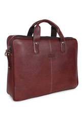 Load image into Gallery viewer, Teakwood Brown Solid Genuine Leather Laptop bag
