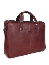 Load image into Gallery viewer, Teakwood Brown Solid Genuine Leather Laptop bag