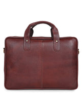 Load image into Gallery viewer, Teakwood Brown Solid Genuine Leather Laptop bag