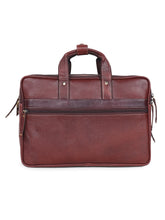 Load image into Gallery viewer, Teakwood Brown Solid Genuine Leather Laptop Bag