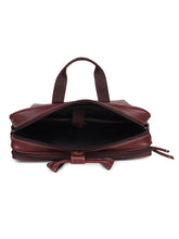 Load image into Gallery viewer, Teakwood Brown Solid Genuine Leather Laptop Bag