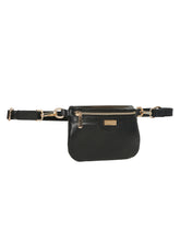 Load image into Gallery viewer, Women black leather sling bag