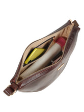 Load image into Gallery viewer, Women brown leather sling bag
