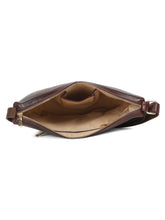 Load image into Gallery viewer, Women brown leather sling bag