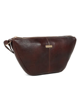 Load image into Gallery viewer, Women brown leather sling bag