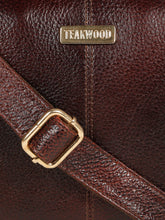 Load image into Gallery viewer, Women brown leather sling bag