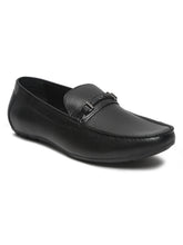 Load image into Gallery viewer, Men Black Textured Leather Loafer With Buckle Details