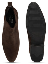 Load image into Gallery viewer, Men's Brown Suede Leather Mid-Top Chelsea Boots