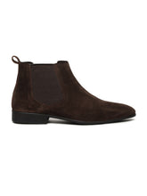 Load image into Gallery viewer, Men's Brown Suede Leather Mid-Top Chelsea Boots