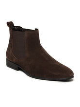Load image into Gallery viewer, Men's Brown Suede Leather Mid-Top Chelsea Boots