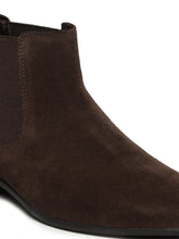 Load image into Gallery viewer, Men's Brown Suede Leather Mid-Top Chelsea Boots