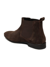 Load image into Gallery viewer, Men's Brown Suede Leather Mid-Top Chelsea Boots