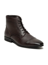 Load image into Gallery viewer, Men's Brown Texture Leather Lace-up Chukka Boots