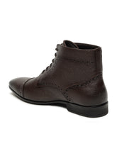 Load image into Gallery viewer, Men's Brown Texture Leather Lace-up Chukka Boots
