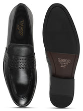 Load image into Gallery viewer, Men's Black Solid Leather Slip-on shoes