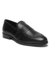 Load image into Gallery viewer, Men's Black Solid Leather Slip-on shoes