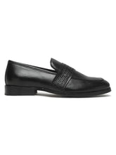 Load image into Gallery viewer, Men's Black Solid Leather Slip-on shoes