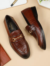 Load image into Gallery viewer, Men's Tan Texture Leather Slip-on shoes