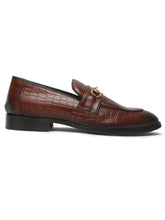 Load image into Gallery viewer, Men's Tan Texture Leather Slip-on shoes