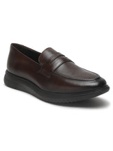 Load image into Gallery viewer, Men's Brown Solid Leather Loafers Shoes