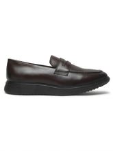 Load image into Gallery viewer, Men's Brown Solid Leather Loafers Shoes