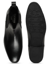 Load image into Gallery viewer, Men's Black Solid Leather Mid-Top Chelsea Boots