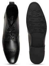 Load image into Gallery viewer, Men's Black Laser Cut-Work Leather Chukka Boots